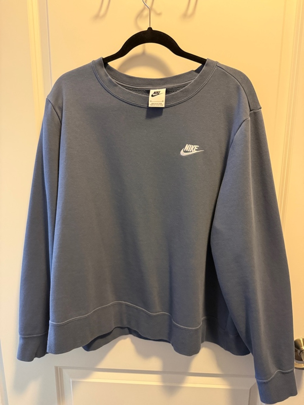 Nike Dusty Blue Pullover Sweatshirt with White Swoosh